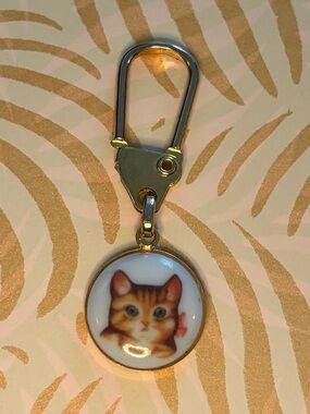 🐱 Vintage Miss Moppet Cat Charm Keychain 🐱